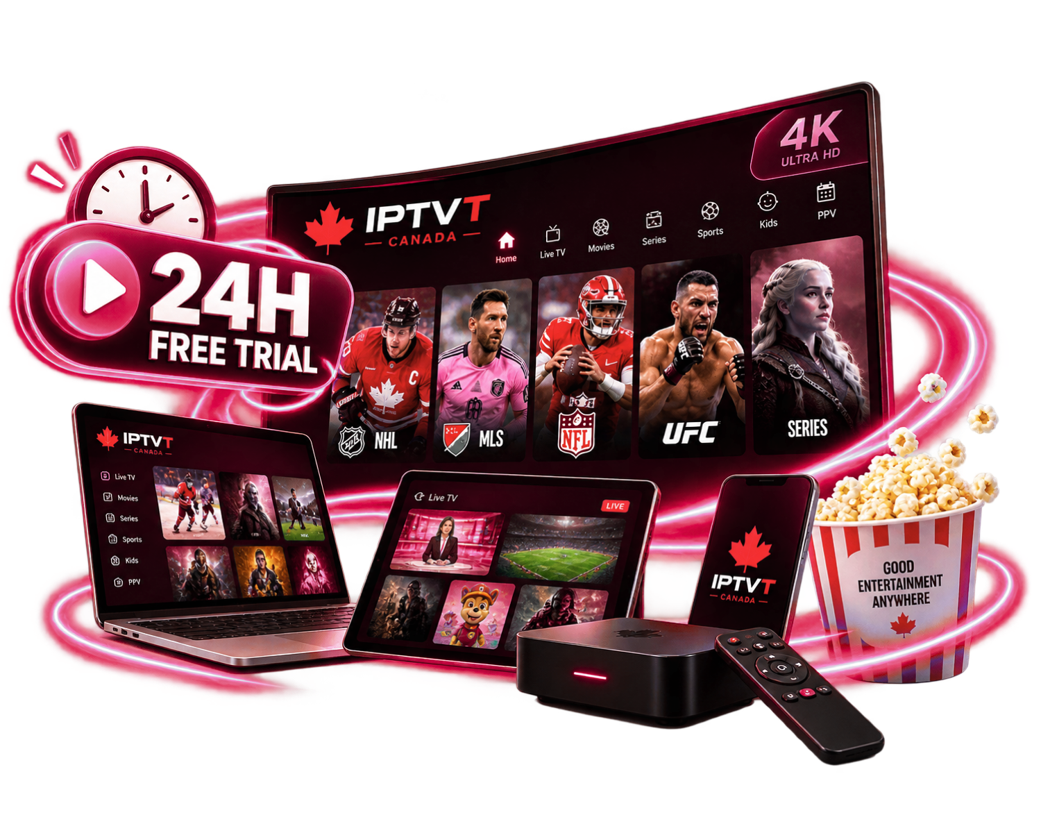 Start streaming IPTV Canada tonight — live TV, sports and 4K movies on any device